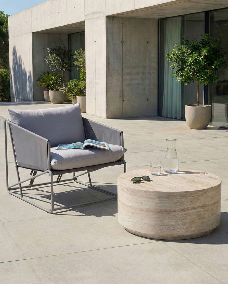 Stol utendørs med pute Ponte - Grå - Hagemøbler & utemiljø - Stoler & Lenestoler - Utelenestoler