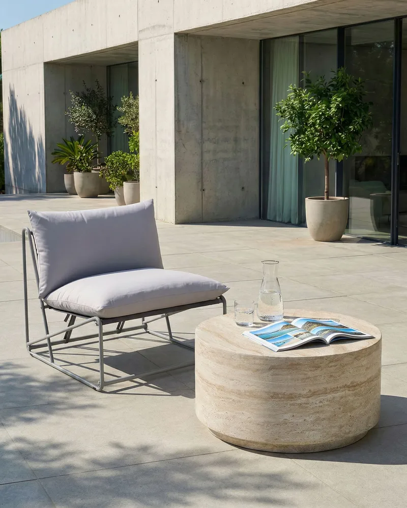 Stol utendørs med pute Pico Stål - Grå - Hagemøbler & utemiljø - Stoler & Lenestoler - Utelenestoler