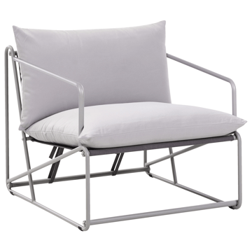 Stol utendørs med pute Ponte - Grå - Hagemøbler & utemiljø - Stoler & Lenestoler - Utelenestoler