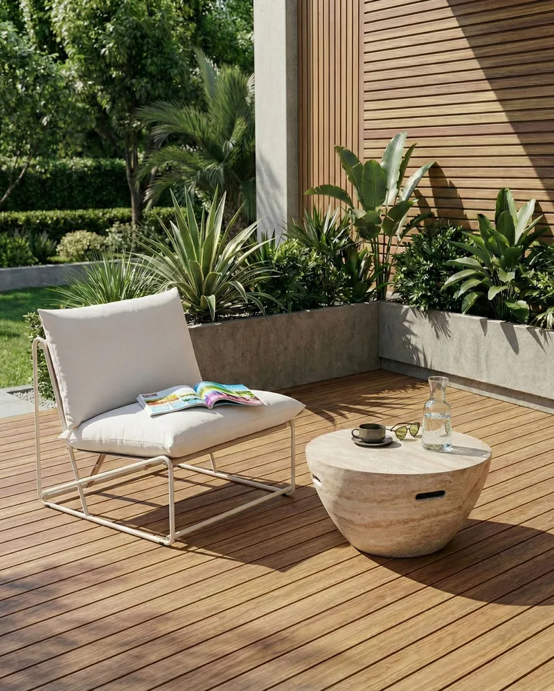 Stol utendørs med pute Pico Stål - Lys beige - Hagemøbler & utemiljø - Stoler & Lenestoler - Utelenestoler