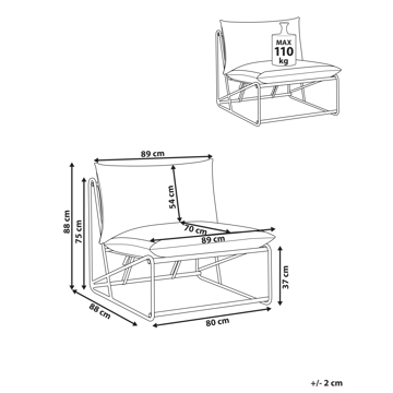 Stol utendørs med pute Pico Stål - Lys beige - Hagemøbler & utemiljø - Stoler & Lenestoler - Utelenestoler