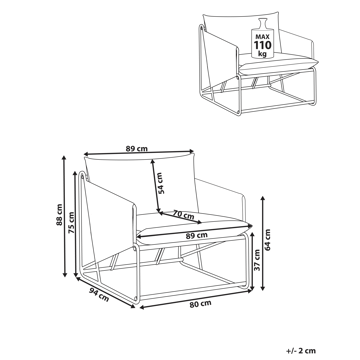 Stol utendørs med pute Ponte - Grå - Hagemøbler & utemiljø - Stoler & Lenestoler - Utelenestoler