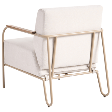 Stol utendørs Nimis med fotskammel - Beige - Hagemøbler & utemiljø - Stoler & Lenestoler - Utelenestoler