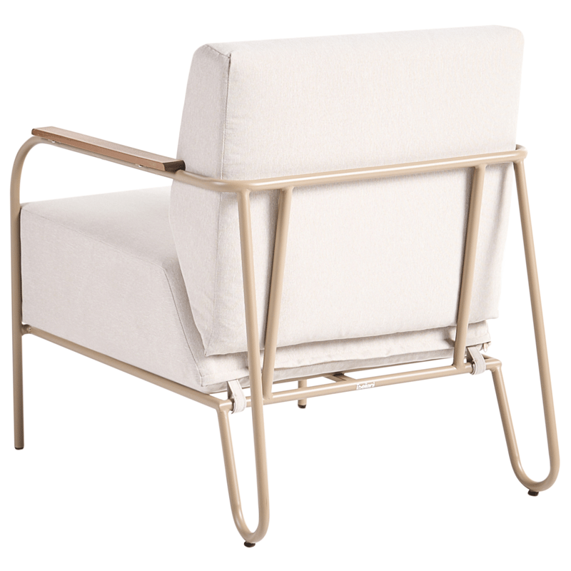 Stol utendørs Nimis med fotskammel - Beige - Hagemøbler & utemiljø - Stoler & Lenestoler - Utelenestoler