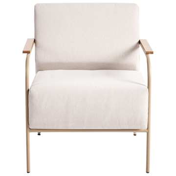 Stol utendørs Nimis med fotskammel - Beige - Hagemøbler & utemiljø - Stoler & Lenestoler - Utelenestoler