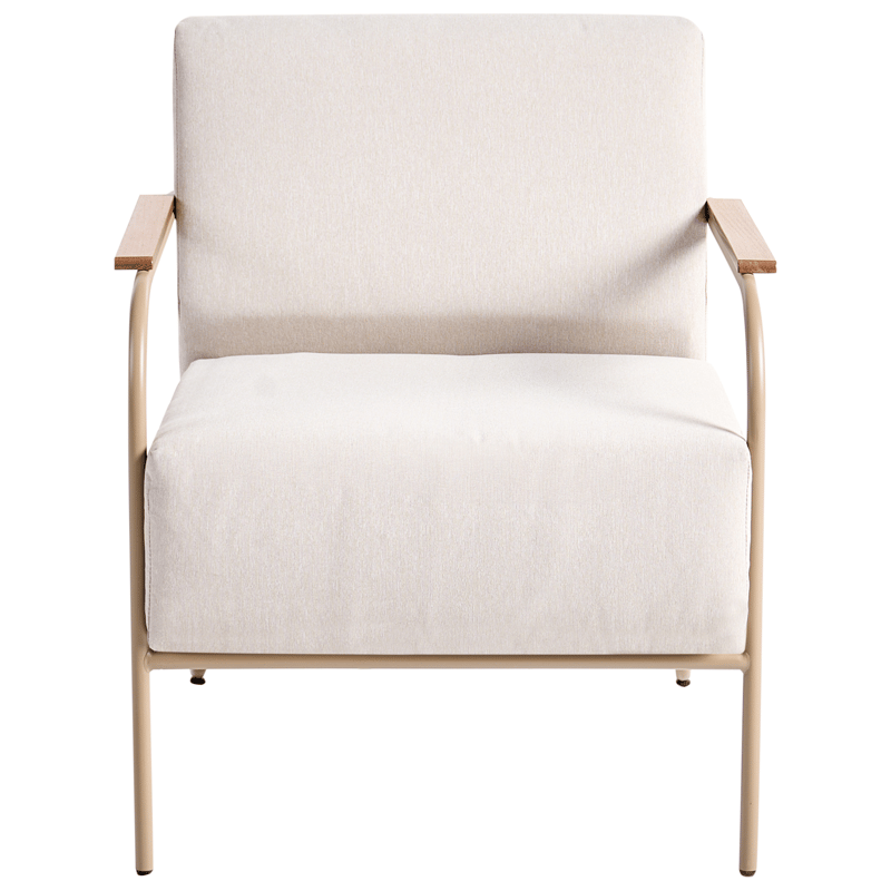 Stol utendørs Nimis med fotskammel - Beige - Hagemøbler & utemiljø - Stoler & Lenestoler - Utelenestoler