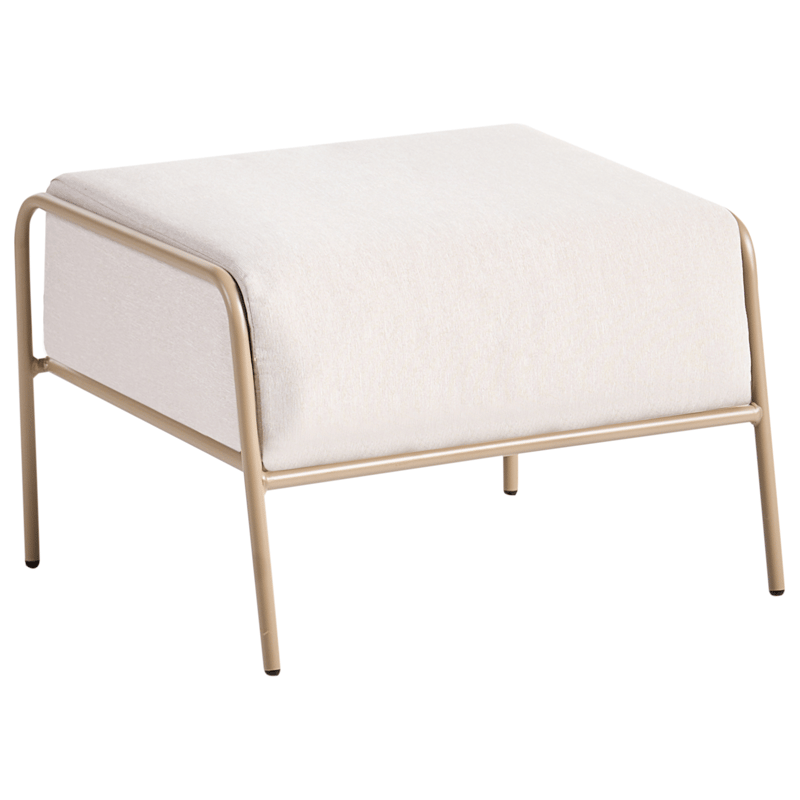 Stol utendørs Nimis med fotskammel - Beige - Hagemøbler & utemiljø - Stoler & Lenestoler - Utelenestoler