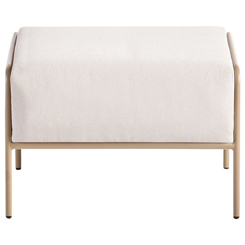 Stol utendørs Nimis med fotskammel - Beige - Hagemøbler & utemiljø - Stoler & Lenestoler - Utelenestoler