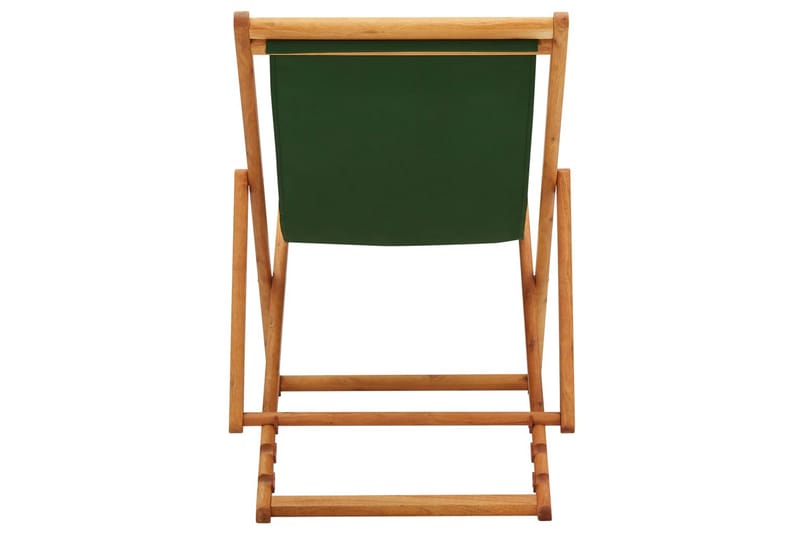 Sammenleggbar strandstol eukalyptus og stoff grønn - Grøn - Balkongstoler - Strandstol - Strandstoler & campingstoler