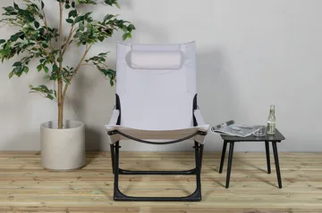 Seville Relaxstol Sammenleggbar med Pute - Svart/Grå - Hagemøbler & utemiljø - Stoler & Lenestoler - Strandstoler & campingstoler