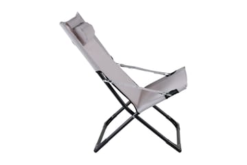 Seville Relaxstol Sammenleggbar med Pute - Svart/Grå - Hagemøbler & utemiljø - Stoler & Lenestoler - Strandstoler & campingstoler