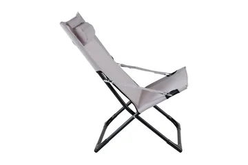 Seville Relaxstol Sammenleggbar med Pute - Svart/Grå - Hagemøbler & utemiljø - Stoler & Lenestoler - Strandstoler & campingstoler