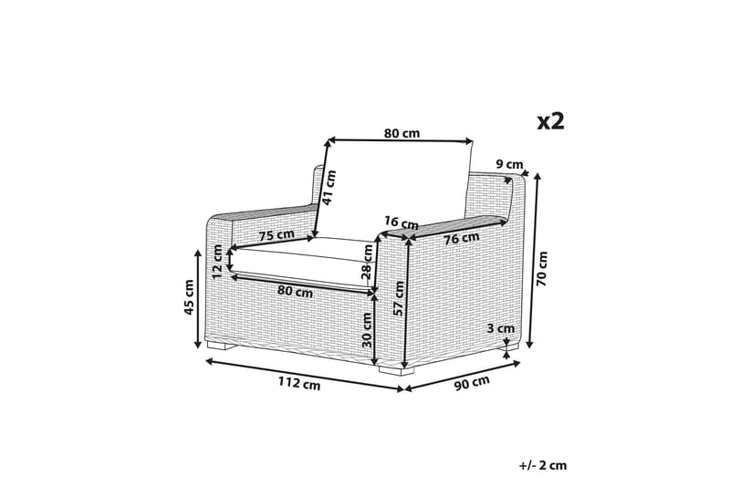 Apriliana Karmstol 2- pk - Hagemøbler & utemiljø - Stoler & Lenestoler - Utelenestoler