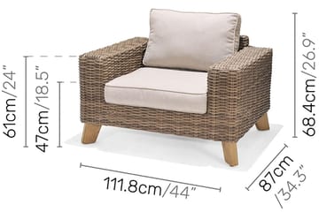 Barbados Lenestol - Beige - Hagemøbler & utemiljø - Stoler & Lenestoler - Utelenestoler