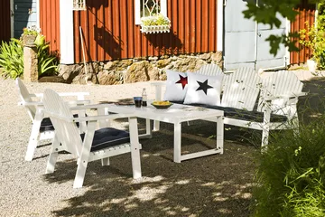 BULLERÖ STOL LAV RYGG HVIT FURU - hvitlasert furu - Hagemøbler & utemiljø - Stoler & Lenestoler - Utelenestoler