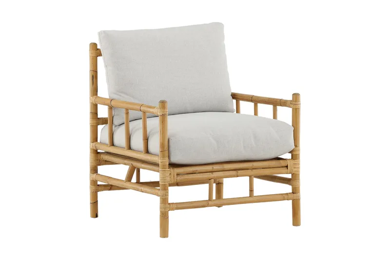 Cane Lenestol med Pute, Brun/Hvit