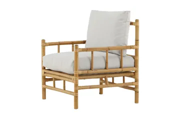 Cane Lenestol med Pute - Brun/Hvit - Hagemøbler & utemiljø - Stoler & Lenestoler - Utelenestoler