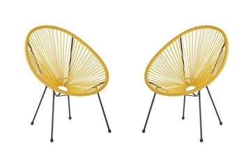 Cayaco Stol 2-pk - Kunstrotting/Gul - Hagemøbler & utemiljø - Stoler & Lenestoler - Utelenestoler