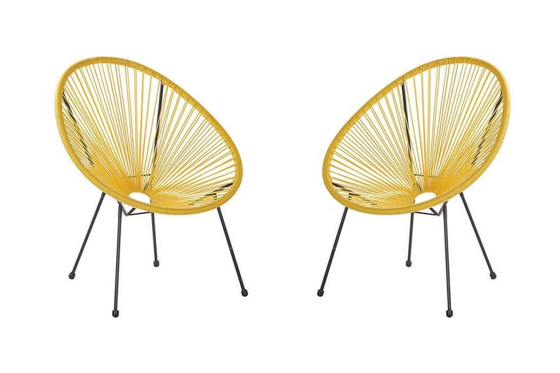 Cayaco Stol 2-pk - Kunstrotting/Gul - Hagemøbler & utemiljø - Stoler & Lenestoler - Utelenestoler