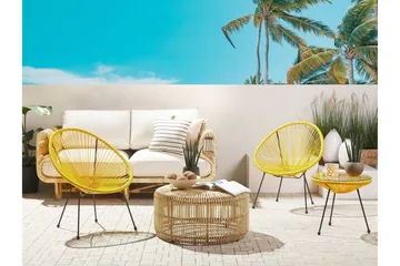 Cayaco Stol 2-pk - Kunstrotting/Gul - Hagemøbler & utemiljø - Stoler & Lenestoler - Utelenestoler