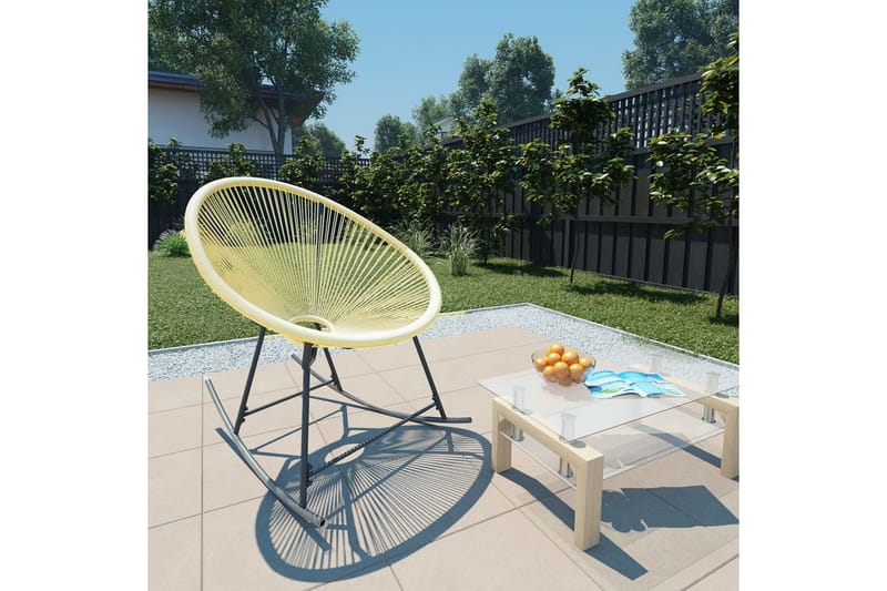 Gyngestol for hage måneformet polyrotting beige - Beige - Utelenestoler - Loungestol utendørs