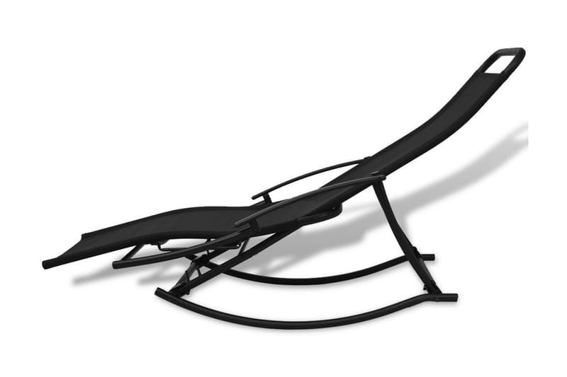 Gyngestol for hage stål og textilene svart - Svart - Utelenestoler - Loungestol utendørs