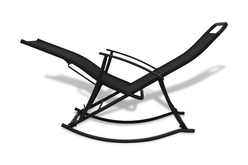 Gyngestol for hage stål og textilene svart - Svart - Utelenestoler - Loungestol utendørs