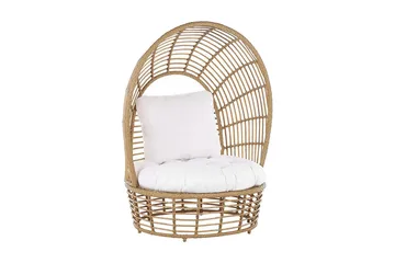 Hagelenestol kunstrotting natur / Hvit LIDO - Tre / Natur - Hagemøbler & utemiljø - Stoler & Lenestoler - Utelenestoler