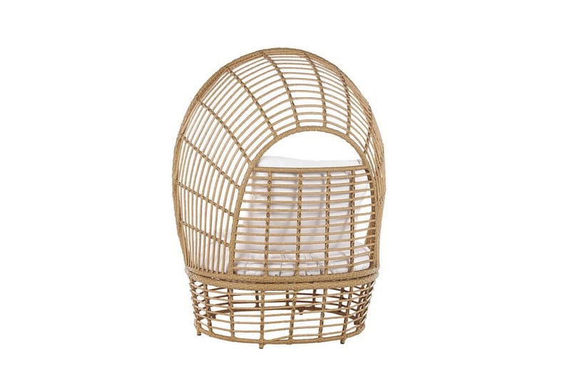 Hagelenestol kunstrotting natur / Hvit LIDO - Tre / Natur - Hagemøbler & utemiljø - Stoler & Lenestoler - Utelenestoler