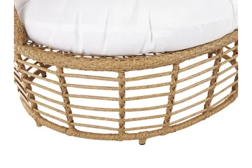 Hagelenestol kunstrotting natur / Hvit LIDO - Tre / Natur - Hagemøbler & utemiljø - Stoler & Lenestoler - Utelenestoler