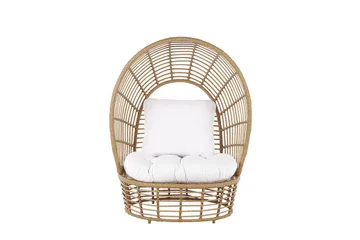 Hagelenestol kunstrotting natur / Hvit LIDO - Tre / Natur - Hagemøbler & utemiljø - Stoler & Lenestoler - Utelenestoler