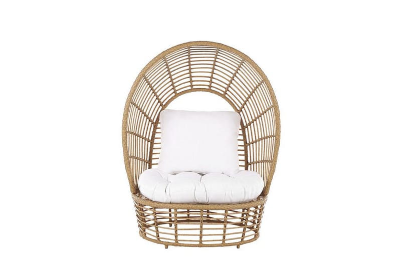 Hagelenestol kunstrotting natur / Hvit LIDO - Tre / Natur - Hagemøbler & utemiljø - Stoler & Lenestoler - Utelenestoler