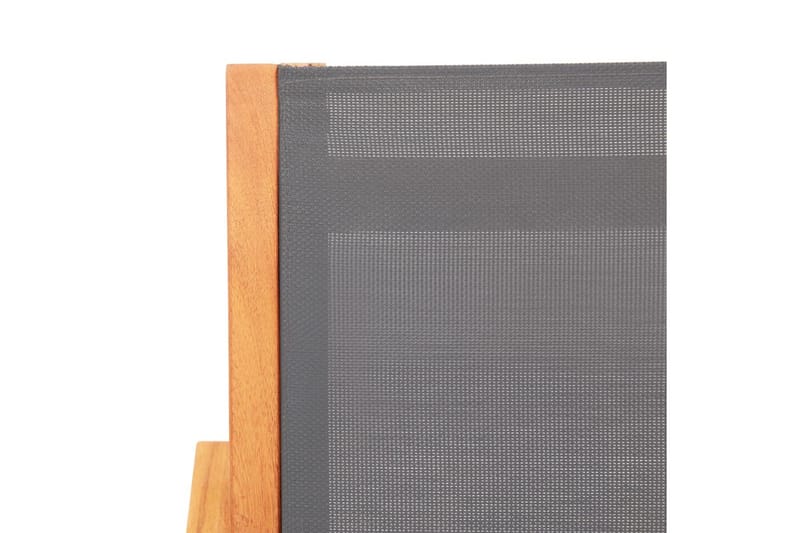 Hagestol med fotstøtte grå heltre eukalyptus & textilene - Utelenestoler - Loungestol utendørs