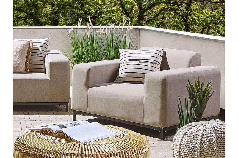 Hughen Lenestol 2-pk - Beige / Svart - Hagemøbler & utemiljø - Stoler & Lenestoler - Utelenestoler