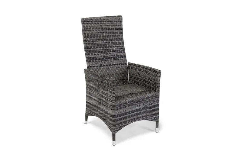 Jenny Justerbar Utendørs Spisestol – Regulerbar Lenestol i Kunstrotting, Grå