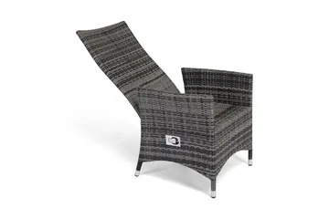 Jenny spisestol utendørs regulerbar – justerbar utendørs lenestol i kunstrotting - Grå - Hagemøbler & utemiljø - Stoler & Lenestoler - Utelenestoler