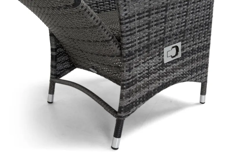 Jenny spisestol utendørs regulerbar – justerbar utendørs lenestol i kunstrotting - Grå - Hagemøbler & utemiljø - Stoler & Lenestoler - Utelenestoler