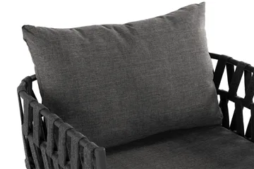 Lenestol Sandina - Tau/Svart/Grå - Hagemøbler & utemiljø - Stoler & Lenestoler - Utelenestoler