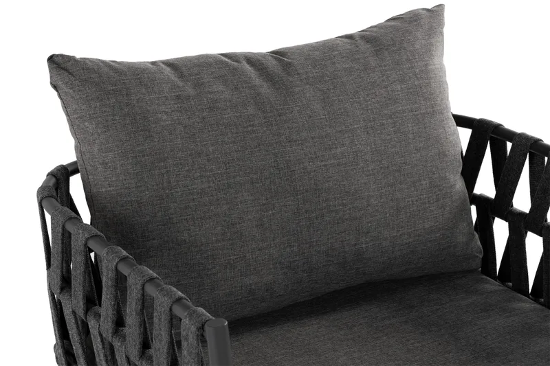 Lenestol Sandina - Tau/Svart/Grå - Hagemøbler & utemiljø - Stoler & Lenestoler - Utelenestoler