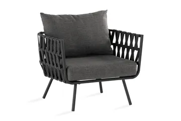 Lenestol Sandina - Tau/Svart/Grå - Hagemøbler & utemiljø - Stoler & Lenestoler - Utelenestoler