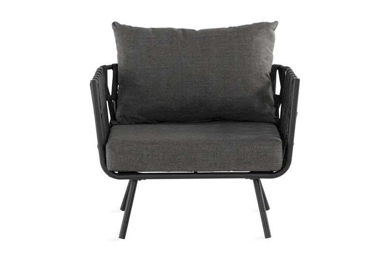 Lenestol Sandina - Tau/Svart/Grå - Hagemøbler & utemiljø - Stoler & Lenestoler - Utelenestoler