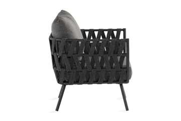 Lenestol Sandina - Tau/Svart/Grå - Hagemøbler & utemiljø - Stoler & Lenestoler - Utelenestoler