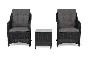 Marcus Cafésett med 2 Lenestoler inkl. Pute - Hagemøbler & utemiljø - Loungemøbler - Loungestol utendørs