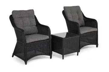 Marcus Cafésett med 2 Lenestoler inkl. Pute - Hagemøbler & utemiljø - Loungemøbler - Loungestol utendørs