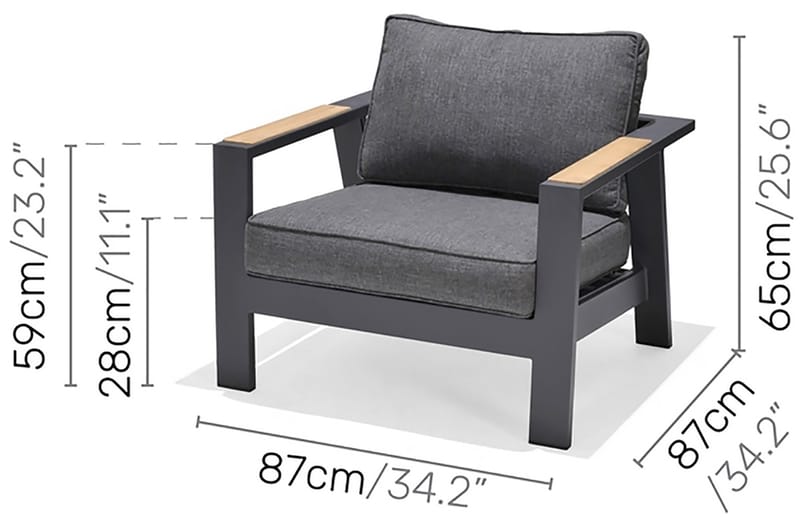 Palau Lenestol - Grå - Hagemøbler & utemiljø - Stoler & Lenestoler - Utelenestoler