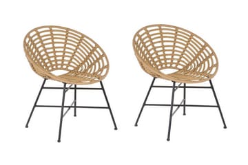 Rottingstol 2 lysebrune ACERRA - Tre / Natur - Hagemøbler & utemiljø - Stoler & Lenestoler - Utelenestoler