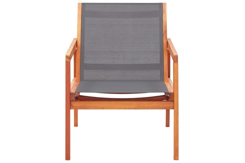 Utendørs lenestol grå heltre eukalyptus & textilene - Loungestol utendørs - Utelenestoler