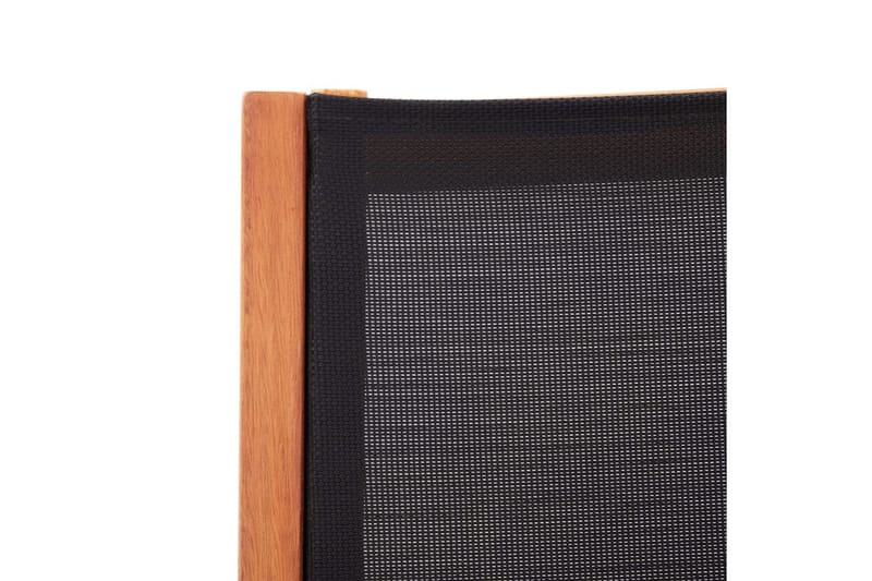 Utendørs lenestol svart heltre eukalyptus og textilene - Svart - Utelenestoler - Loungestol utendørs