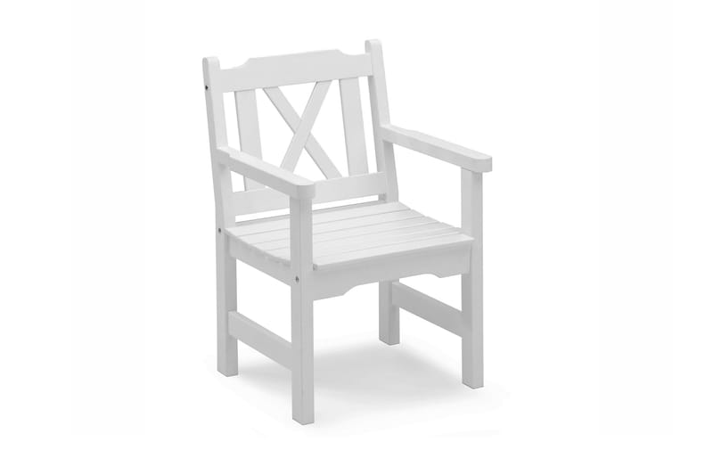 Visby stol Hvit - Hvitbeiset furu - Loungestol utendørs - Utelenestoler