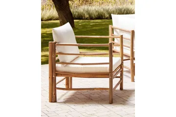 Villa Castelli Utelenestol - Hvit/Lys Brun - Hagemøbler & utemiljø - Stoler & Lenestoler - Utelenestoler